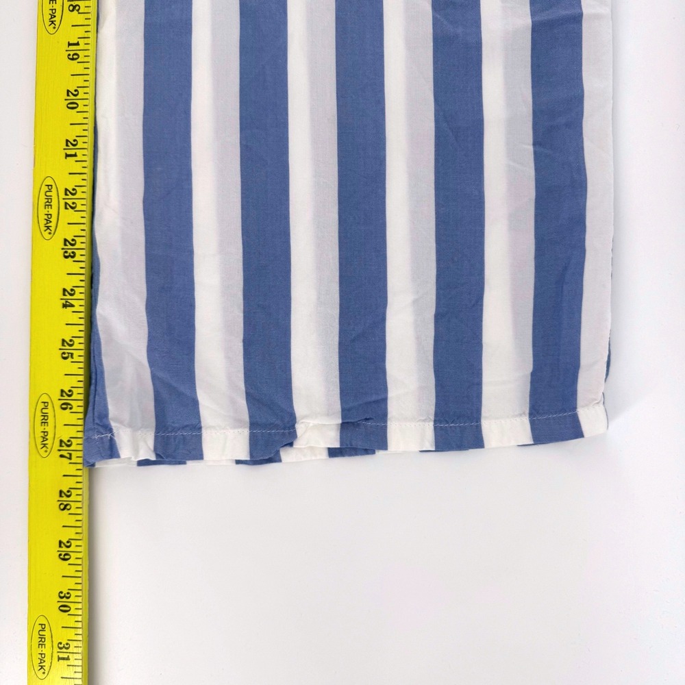 Liz Claiborne Pajama Pants Medium Blue White Striped Wide Leg Rayon Lightweight - Picture 5 of 7